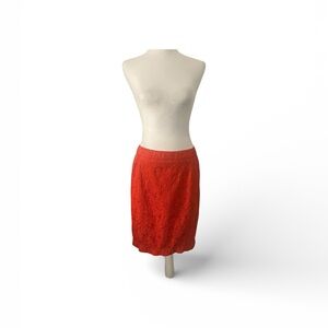 Vanessa Virginia Anthropologie Textured Red Pencil Skirt 6